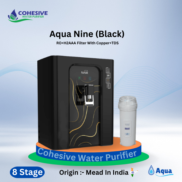 Aqua Nine (Black) RO+H2AAA Filter With Copper+TDS.